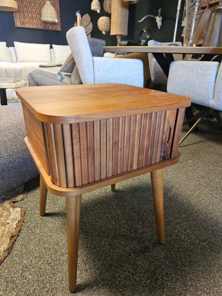 Nacht kastje,  bijzettafeltje retro roldeur barbier, Ophalen of Verzenden