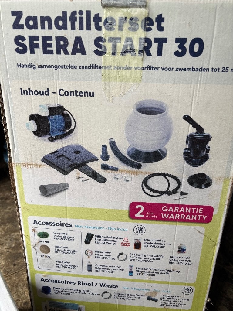 Zandfilterset SFERA START 30.    NIEUW!, Ophalen, Nieuw, Zwembadpomp