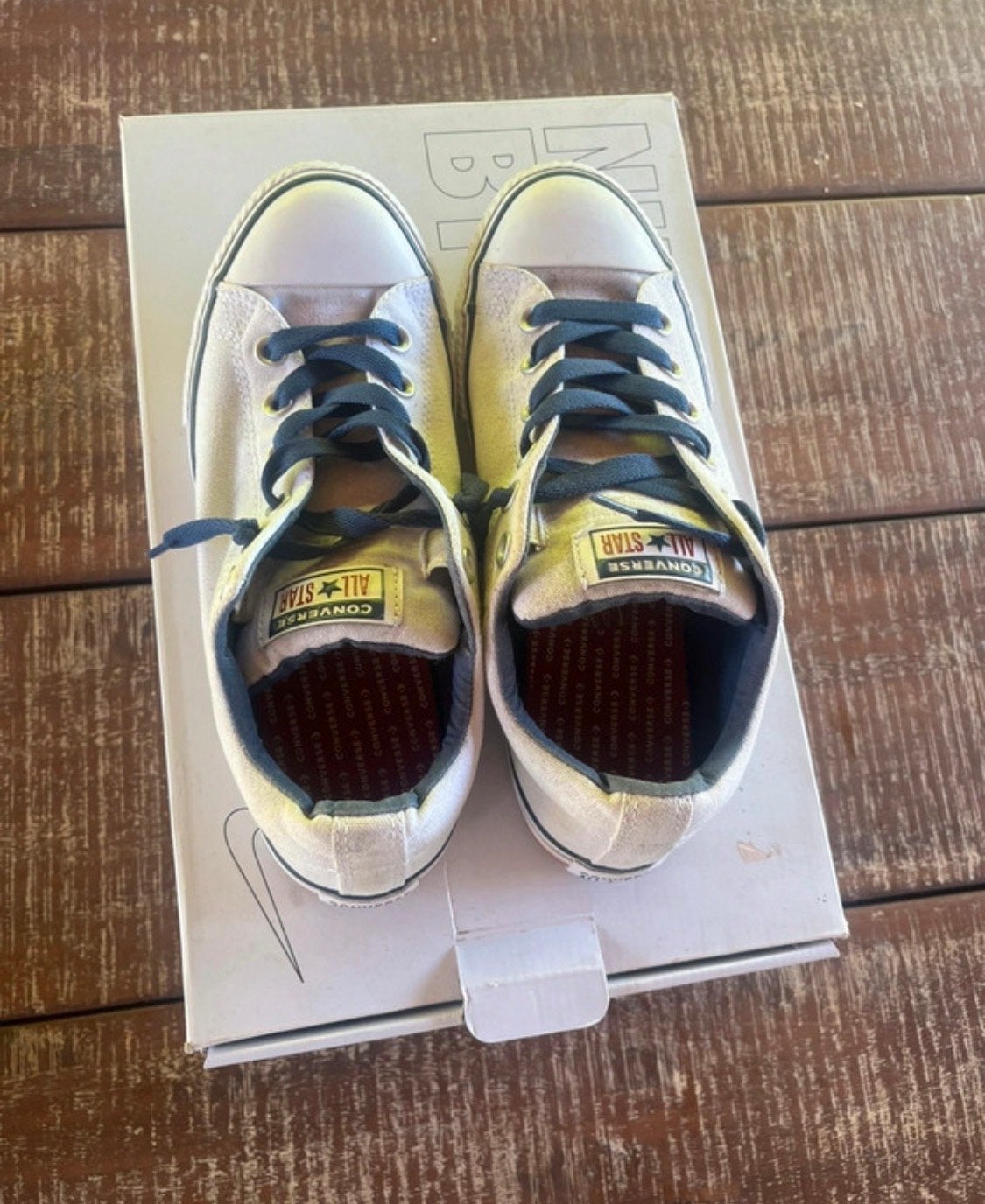 Converse All Star sneakers wit en blauw - Maat 38, Ophalen of Verzenden, Gedragen, Wit, Sneakers of Gympen