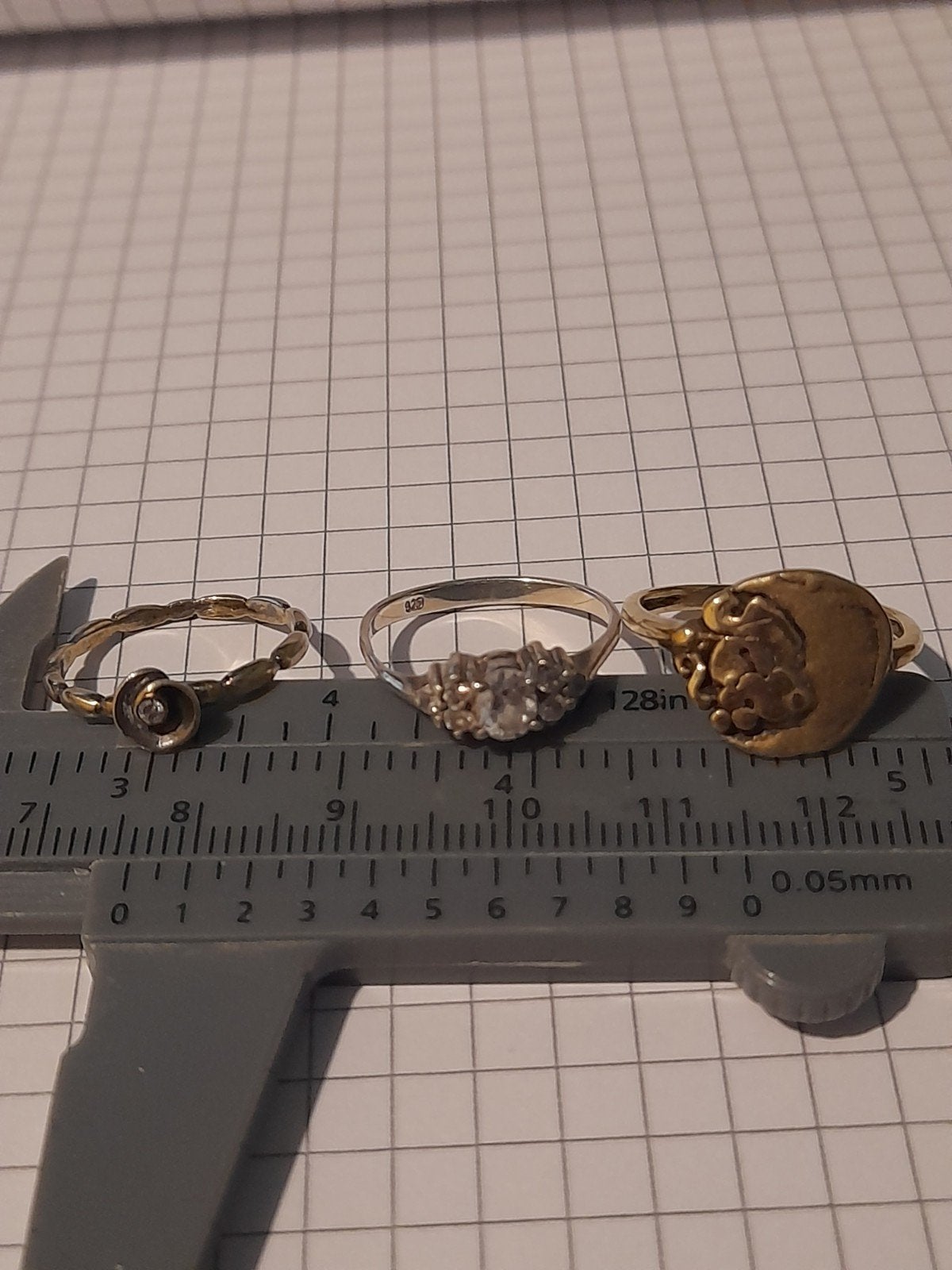 3 Vintage Zilveren Ringen met en zonder steentjes, Ophalen of Verzenden
