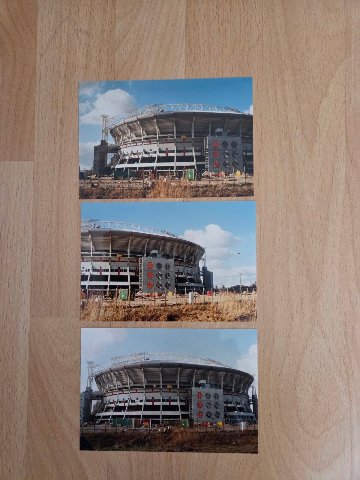 Ajax. Aanbouw Amsterdam Bijlmer Arena.  3 foto's  uit 1996, Verzamelen, Ophalen of Verzenden, Ajax