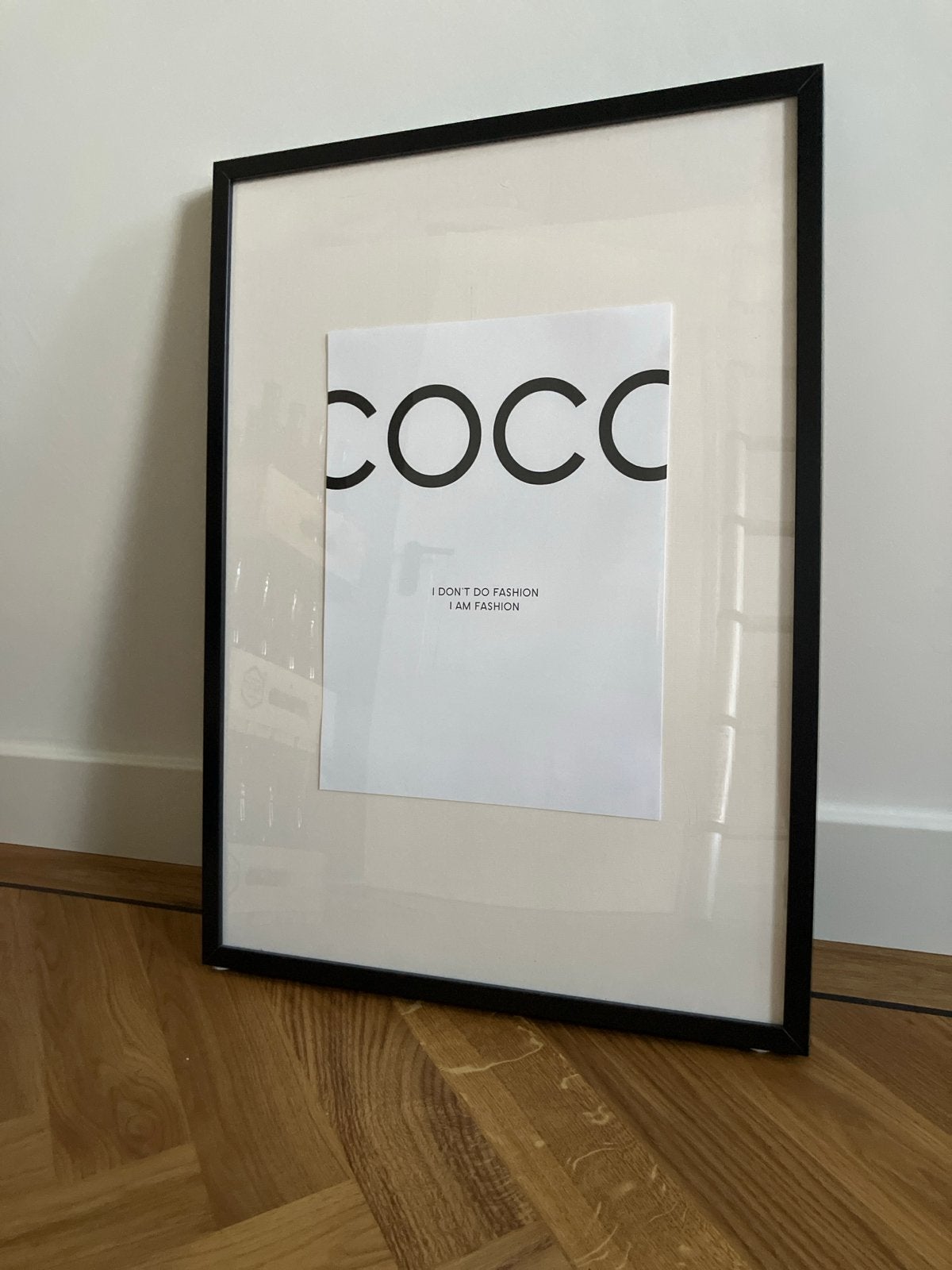 Stijlvolle Coco Chanel Fotolijst met Quote, Ophalen, Zo goed als nieuw, Fotolijst, Hout