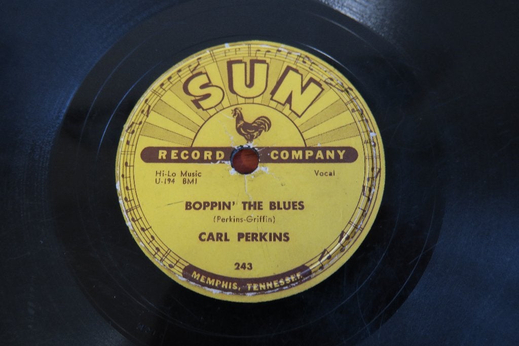 Carl Perkins Boppin' the blues 78rpm 78 toeren Sun Studio, Cd's en Dvd's, Vinyl | Rock, Gebruikt, 10 inch, Ophalen of Verzenden