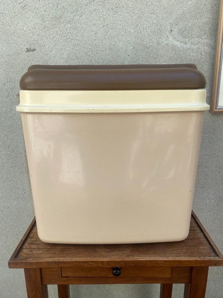 Vintage Curver Koelbox - Crème/Bruin, Caravans en Kamperen, Koelboxen, Ophalen, Gebruikt, Koelbox, Koelelement