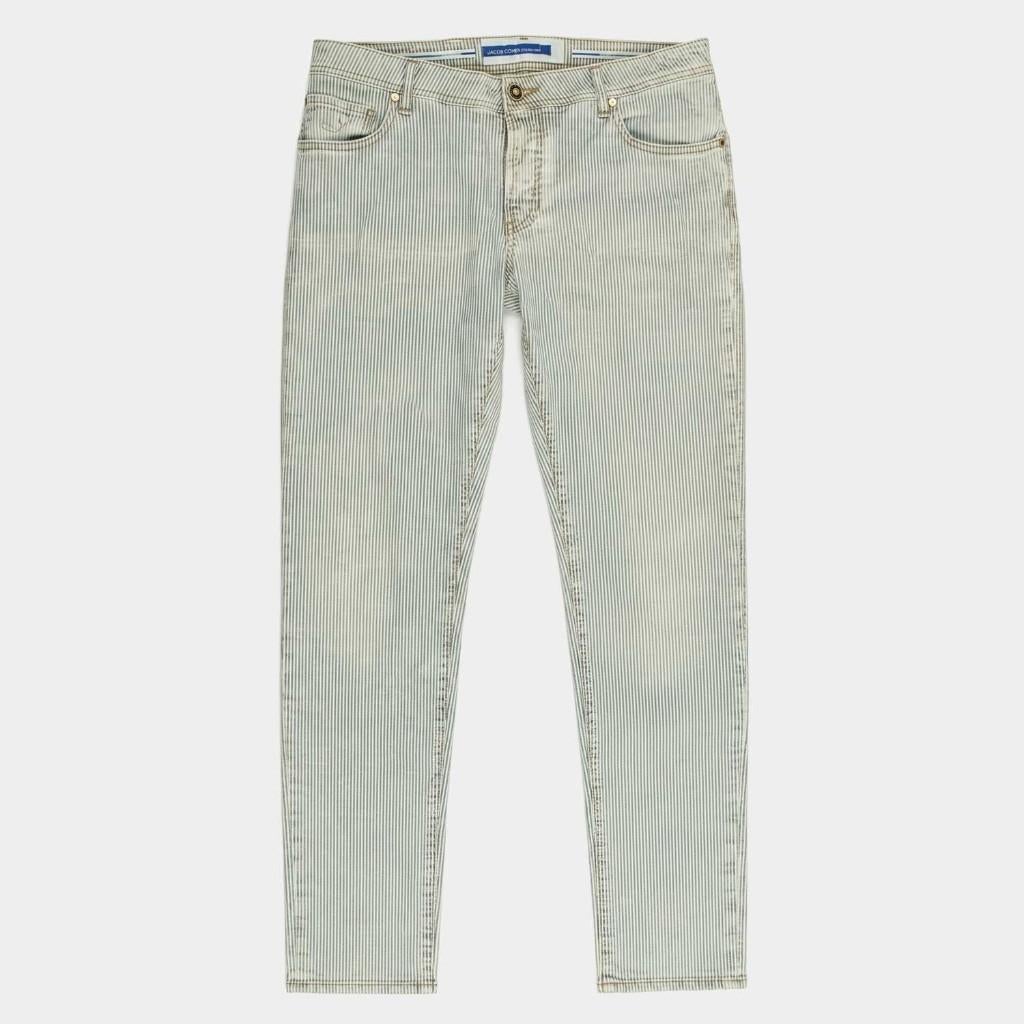 Jacob Cohën Jeans Nick Slim Streep Lichtblauw Nieuw Maat 38, Overige kleuren, Overige jeansmaten, Nieuw, Ophalen of Verzenden