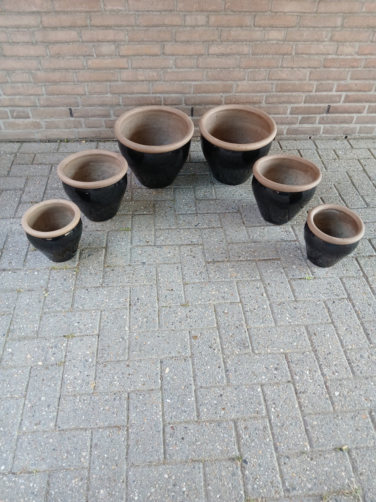 Bloempotten, Tuin en Terras, Bloempotten, Ophalen, Rond, Zo goed als nieuw, Aardewerk