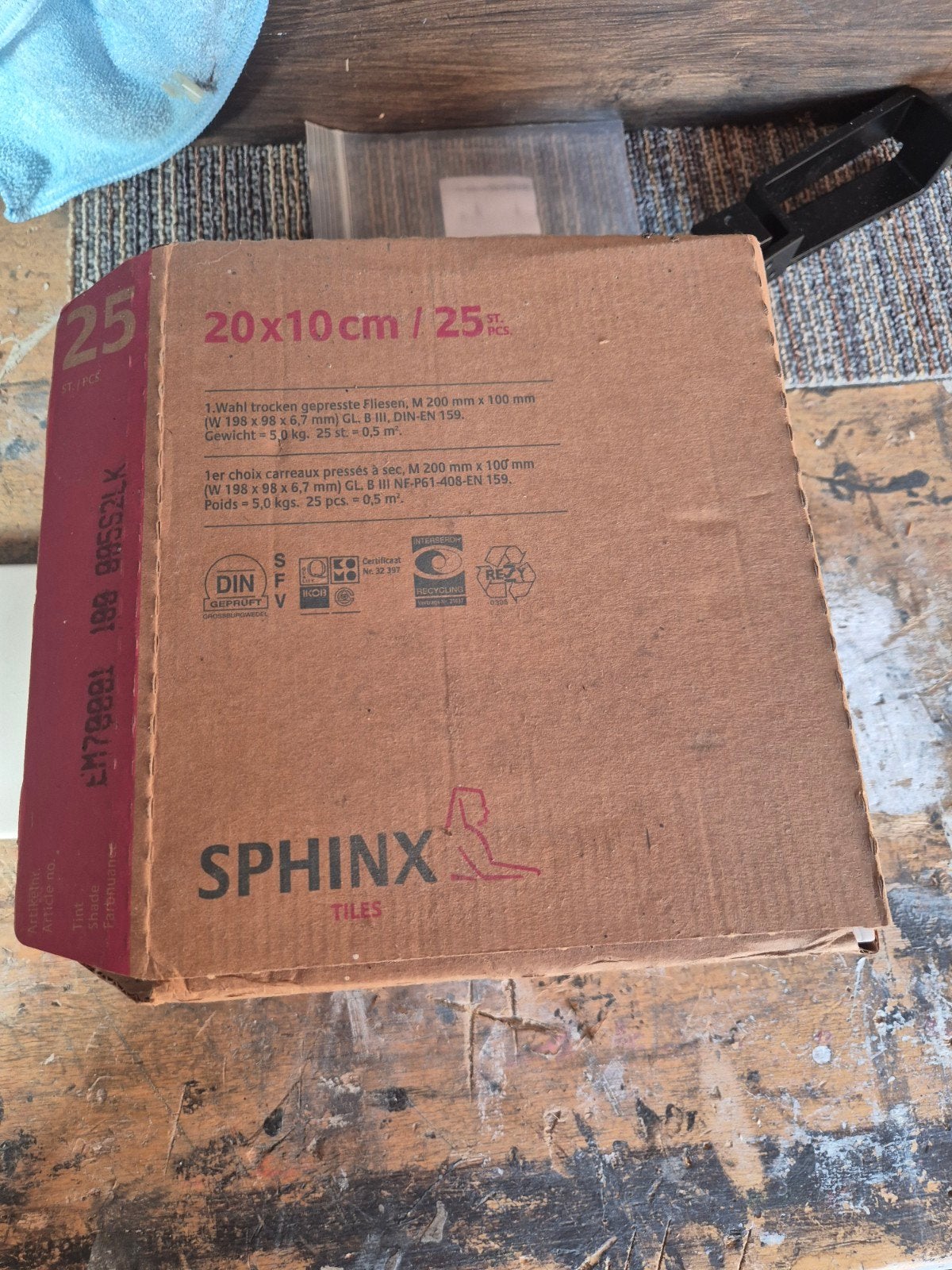 Sphinx tegels 20x10 cm - Nieuw in doos, Ophalen, Nieuw, Minder dan 20 cm, 20 tot 40 cm