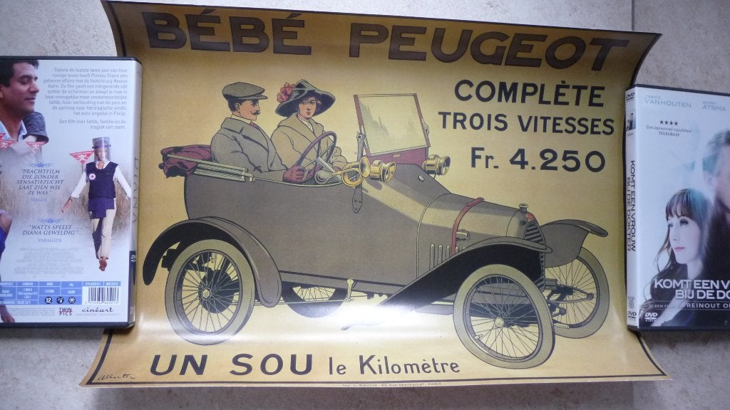 2 Oude Affiche van Peugeot, Verzamelen, Ophalen of Verzenden, Nieuw, Auto's