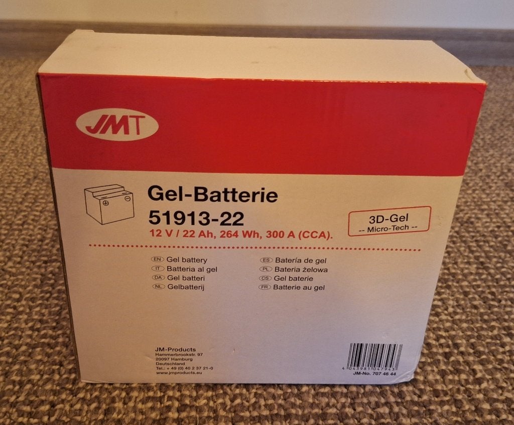 JMT Gel-accu type 51913-22 (BMW motor), Nieuw, BMW