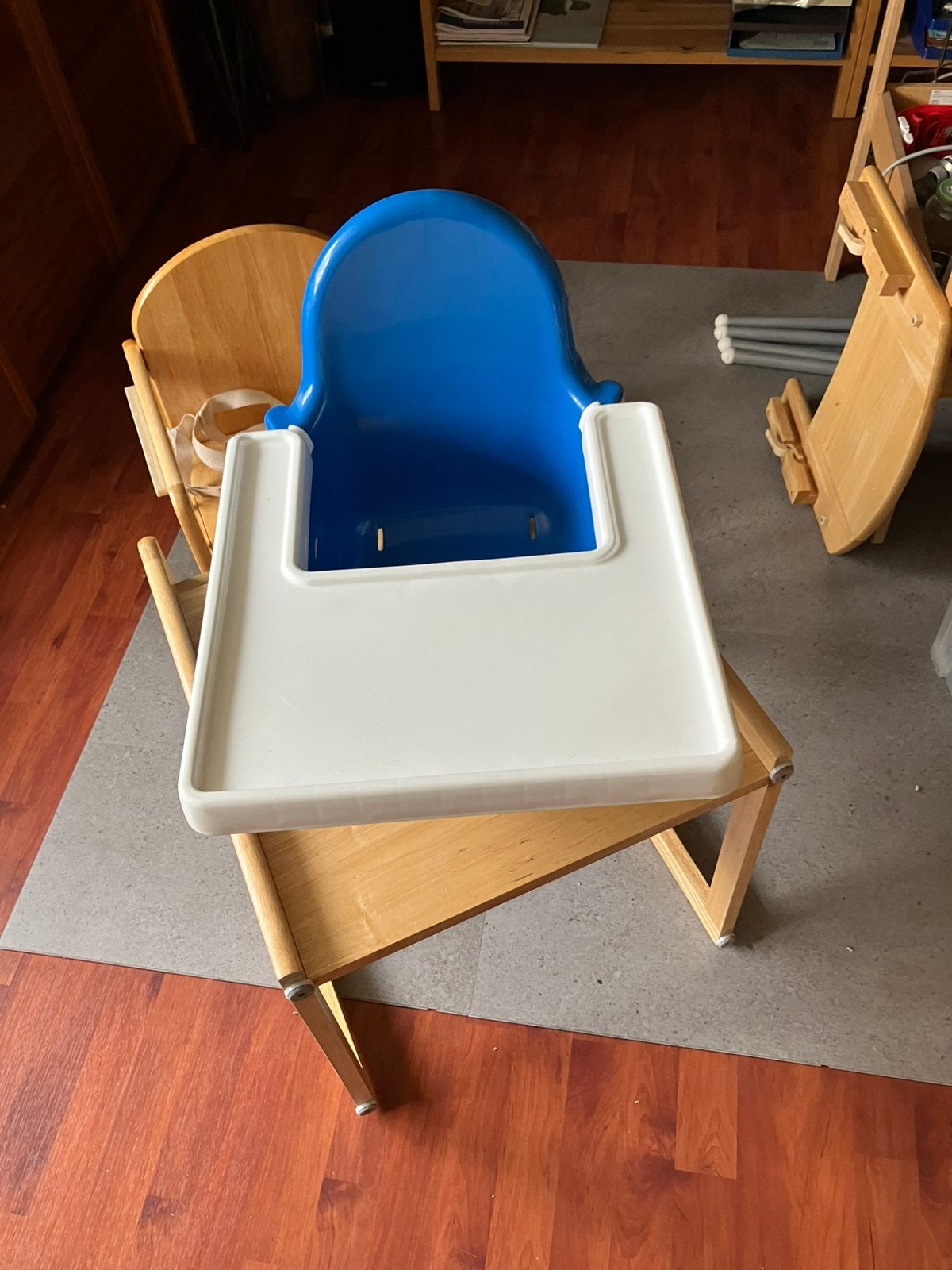 kinderstoel en werktafel beukenhout, Ophalen, Gebruikt, Overige typen, Aanschuifbaar