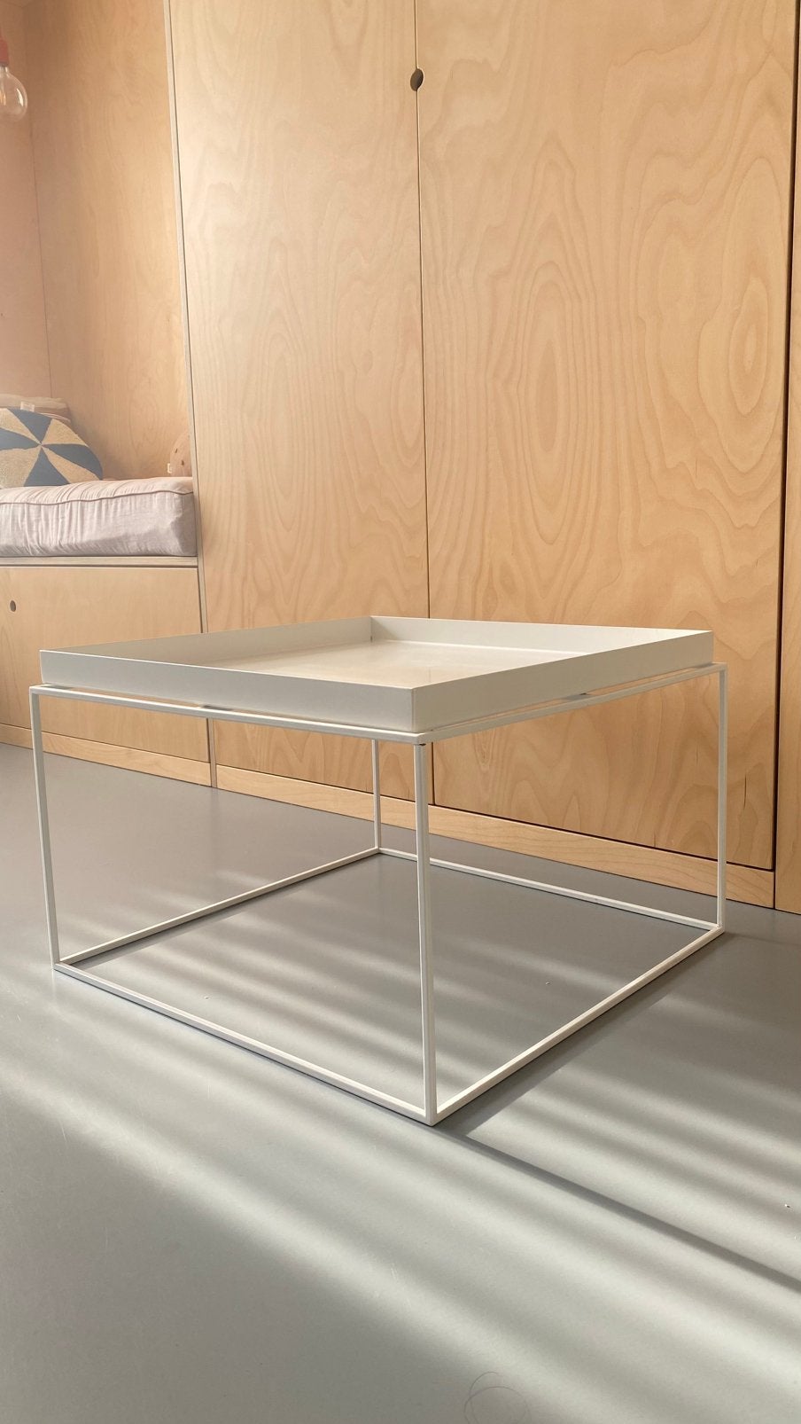 Hay tray salontafel 60x60cm, Ophalen, Gebruikt, 50 tot 100 cm, Vierkant
