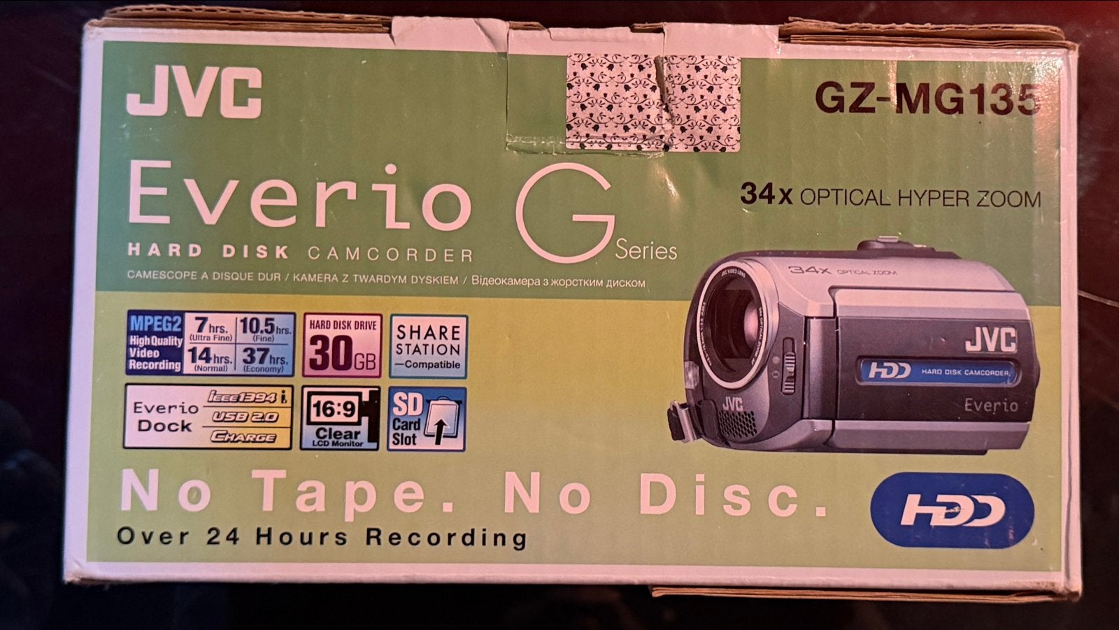 JVC GZ-MG135 HDD Camcorder - 30GB, 34x Optische Zoom, Audio, Tv en Foto, JVC, 20x of meer, Ophalen of Verzenden, Ingebouwde lamp