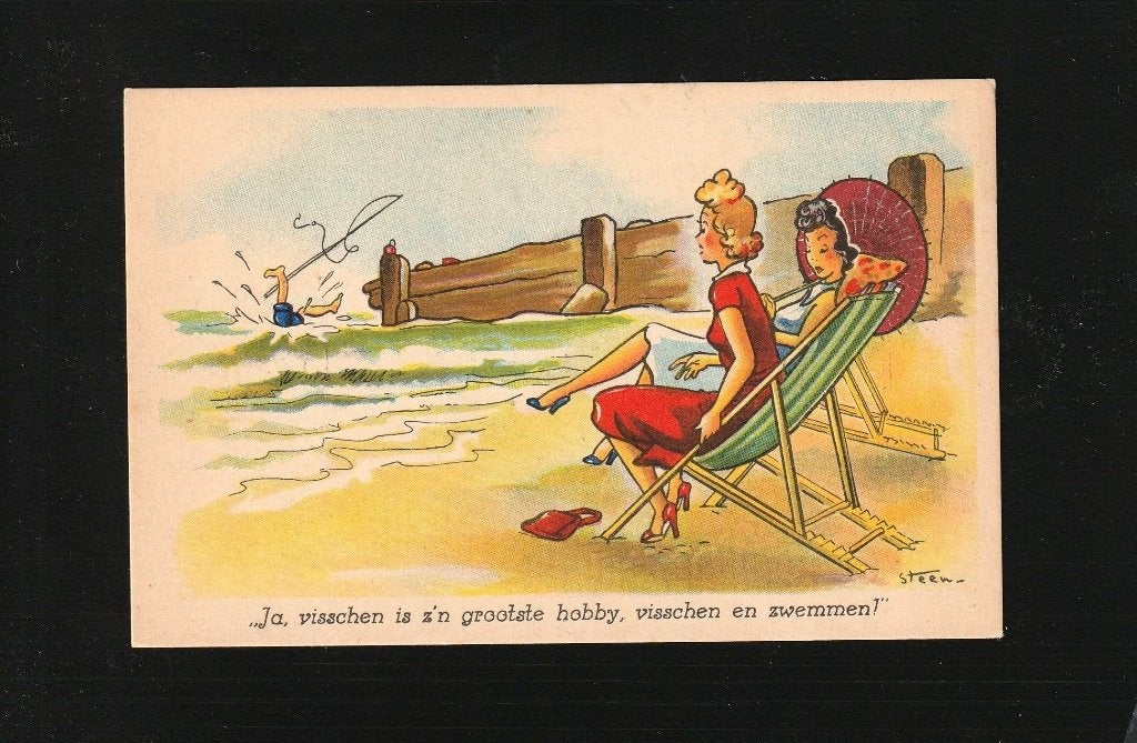 Vissen in zee dames illu Pax Steen BB2-06, Ophalen of Verzenden, 1920 tot 1940, Ongelopen, Overige thema's