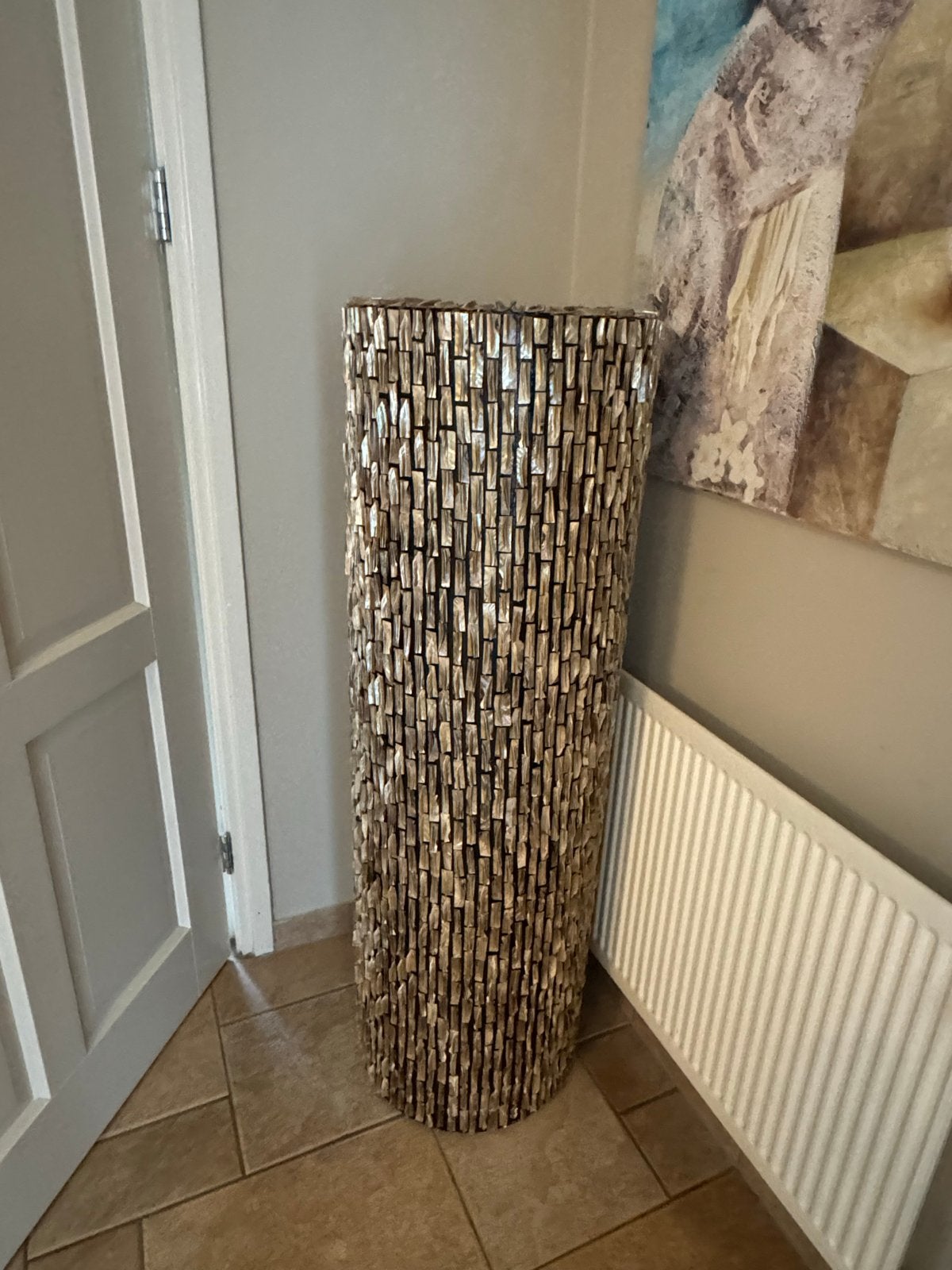 Grote decoratieve vaas 120cm met schelpenmozaïek, Huis en Inrichting, Woonaccessoires | Vazen, Ophalen, Overige kleuren, Met patroon/structuur