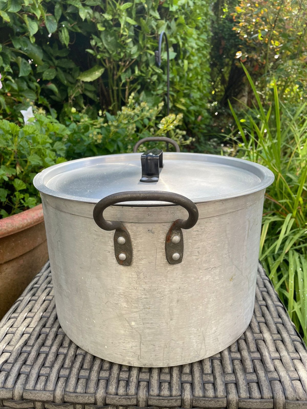 Grote aluminium pan 18 liter, Huis en Inrichting, Keuken | Potten en Pannen, Ophalen of Verzenden, Gebruikt, Aluminium, Kookpan