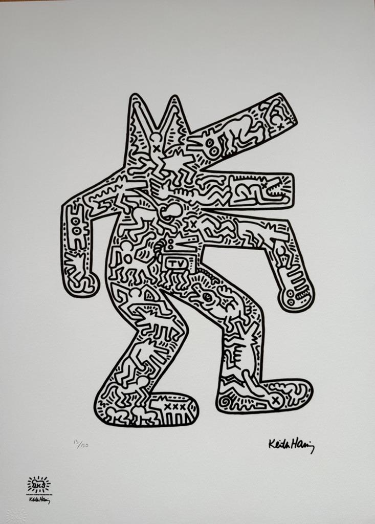 Keith Haring (1958-1990), Dog, Gelimiteerde oplage 13/150, Verzenden