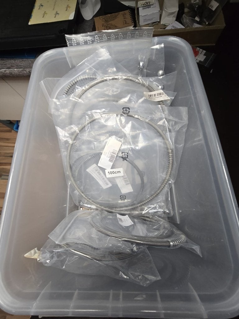Partij RVS flexibele remleidingen (39 cm-140 cm)  In 1 koop!, Ophalen of Verzenden, Nieuw