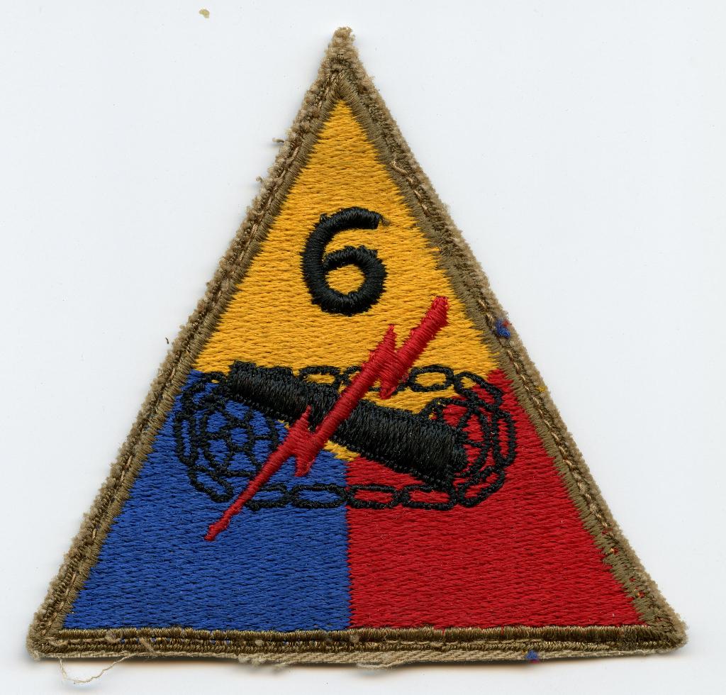 WO2 US 6th Armored Division Patch, Verzamelen, Militaria | Tweede Wereldoorlog, Landmacht, Embleem of Badge, Amerika, Ophalen of Verzenden