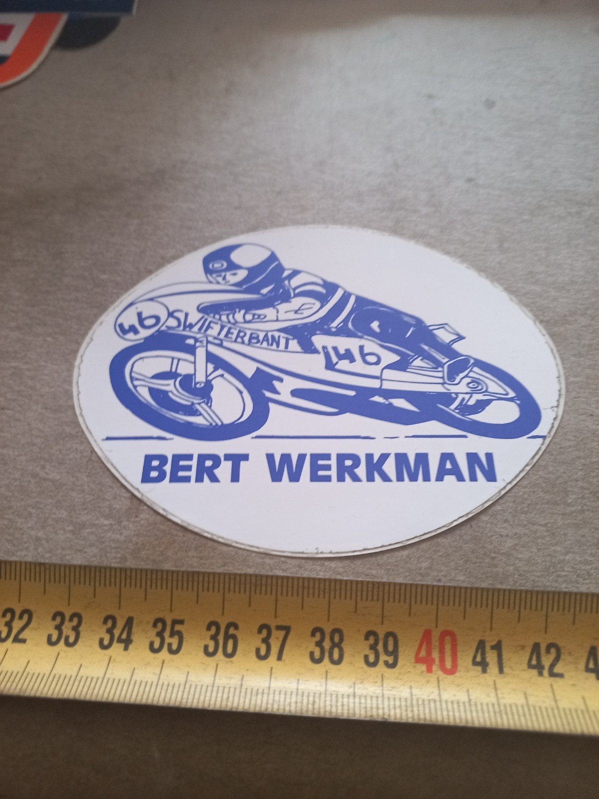 Vintage sticker Bert Werkman Swifterbant motorcross, Ophalen of Verzenden