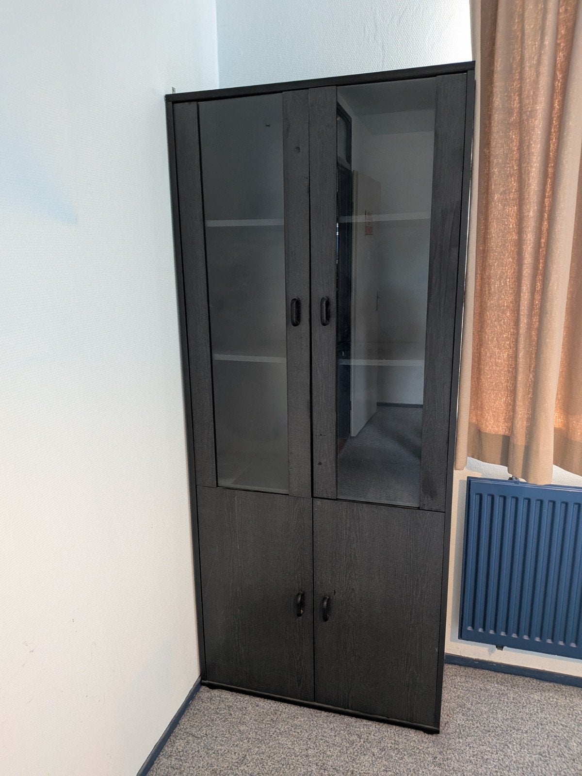 IKEA BRIMNES Vitrinekast zwart – 80x190 cm, Ophalen, Gebruikt, 50 tot 100 cm, Glas