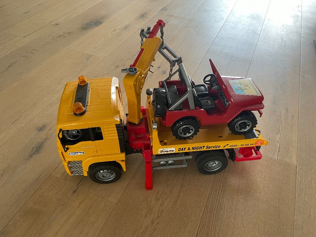 Bruder takelauto, Kinderen en Baby's, Speelgoed | Speelgoedvoertuigen, Ophalen, Gebruikt