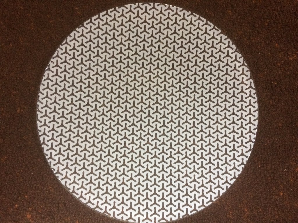 Schaal glas modern doorsnee 31 cm. met wit design, Schaal, Rond, Nieuw, Ophalen of Verzenden