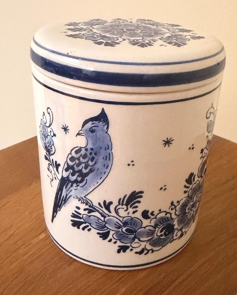 Prachtig handbeschilderd origineel Delfts blauw potje, Antiek en Kunst, Ophalen of Verzenden