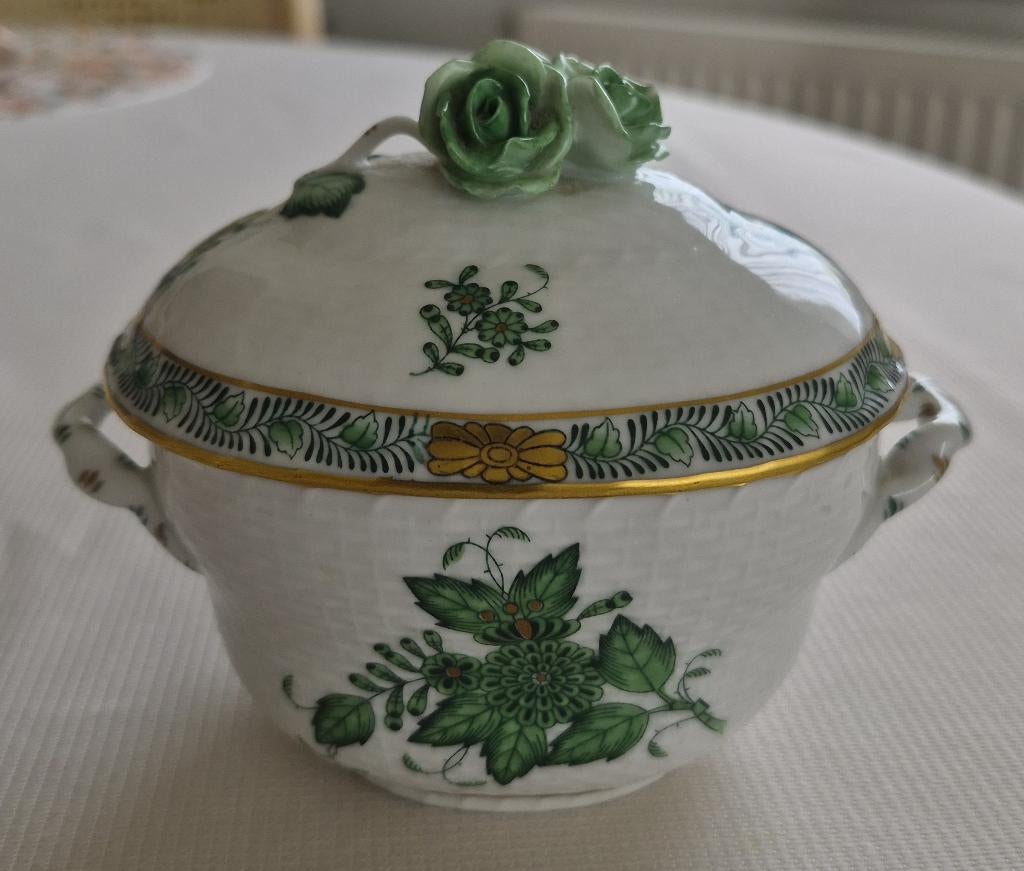 Prachtig Herend Apponyi Green schaaltje - Chinese Bouquet, Antiek en Kunst, Ophalen of Verzenden