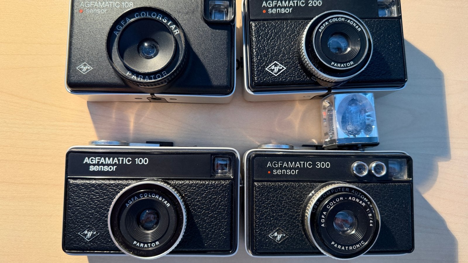 Agfamatic 100, 108, 200, 300 Sensor camera's - Vintage set, Ophalen of Verzenden, Gebruikt, Compact, Overige Merken
