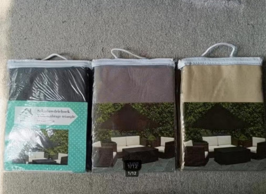Schaduwdriehoek 3.6x3.6x3.6m nieuw tarp zonnewering, Nieuw, Ophalen of Verzenden