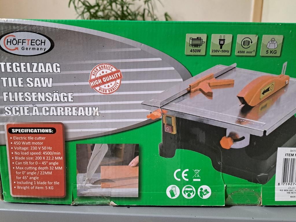 Hofftech tegelzaag te koop aangeboden, Ophalen, Gebruikt, 600 tot 1200 watt