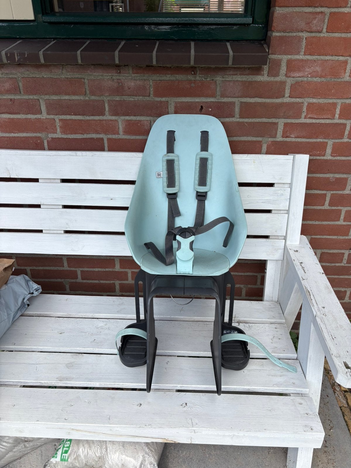 Urban ikki  achterzitje - Lichtblauw incl draag systeem, Voorzitje, Ophalen of Verzenden, 0 t/m 13 kg, Gebruikt