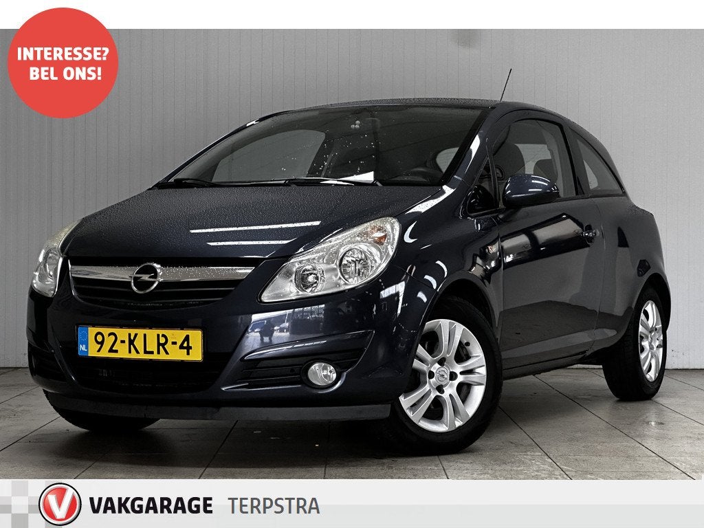 Opel Corsa 1.4-16V Enjoy/ Airco!/ Cruise/ Multi.Stuur/ Radio, Voorwielaandrijving, Stof, Gebruikt, Zwart