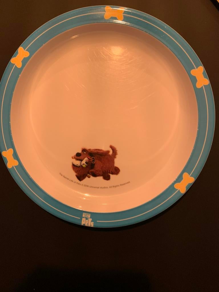Melamine bord Universal Studios thema Pets, Overige materialen, Gebruikt, Ophalen of Verzenden, Bord(en)
