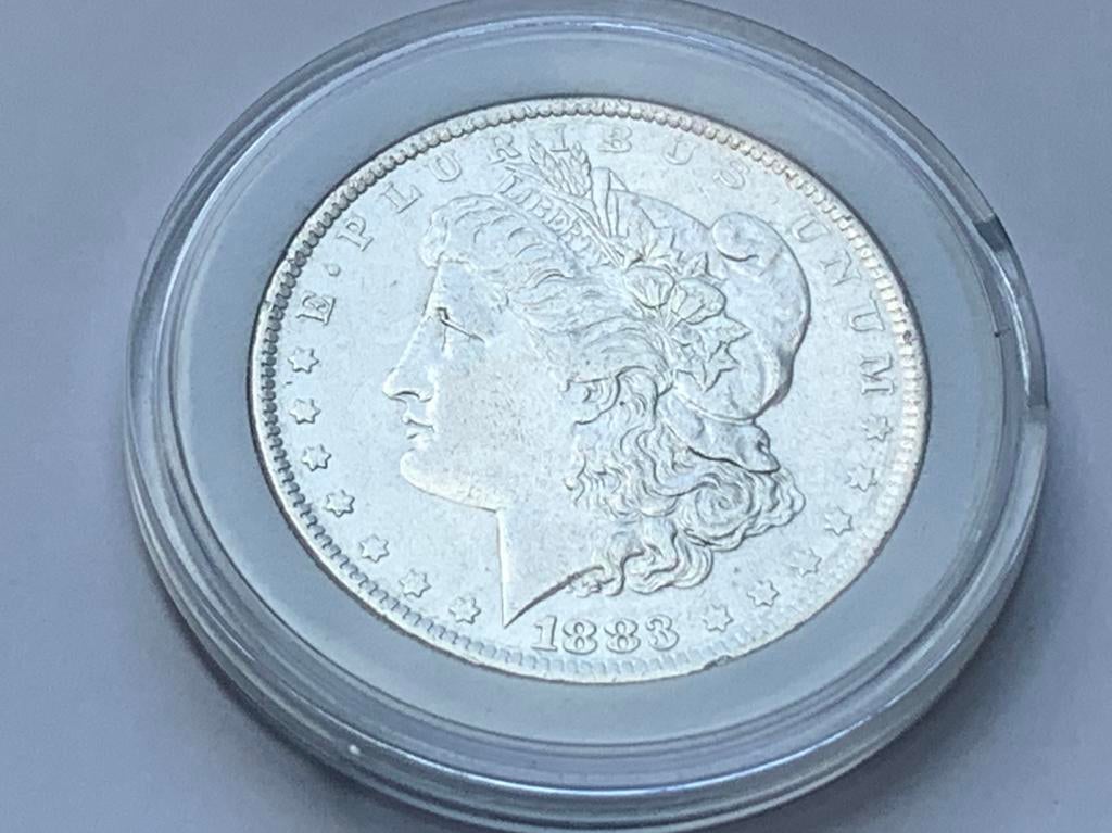 3 mooie Morgan zilveren dollars 1883o, 1885o en 1999o, Ophalen of Verzenden, Zilver