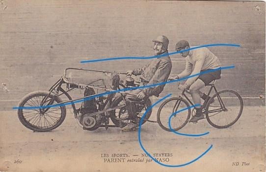 Stayer motor sport fiets pioniertijd wielrennen, Verzenden, Voor 1920, Ongelopen, Voertuig