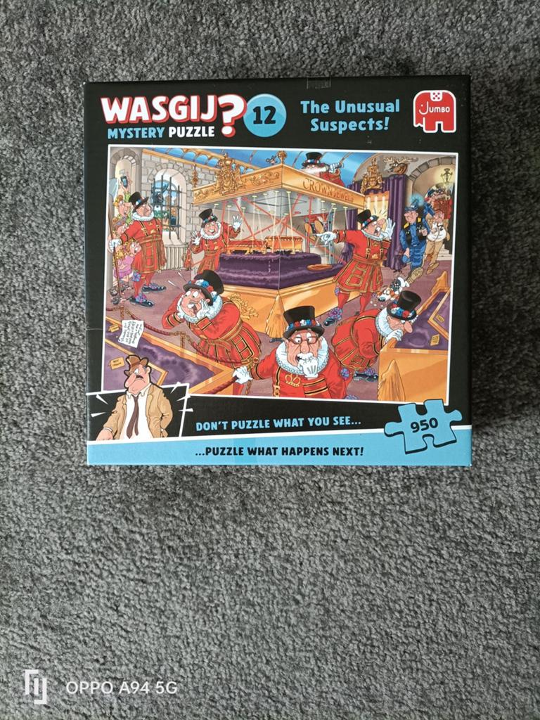 Wasgij mystery puzzel 12 The Unusual Suspects!, Ophalen, 500 t/m 1500 stukjes, Zo goed als nieuw