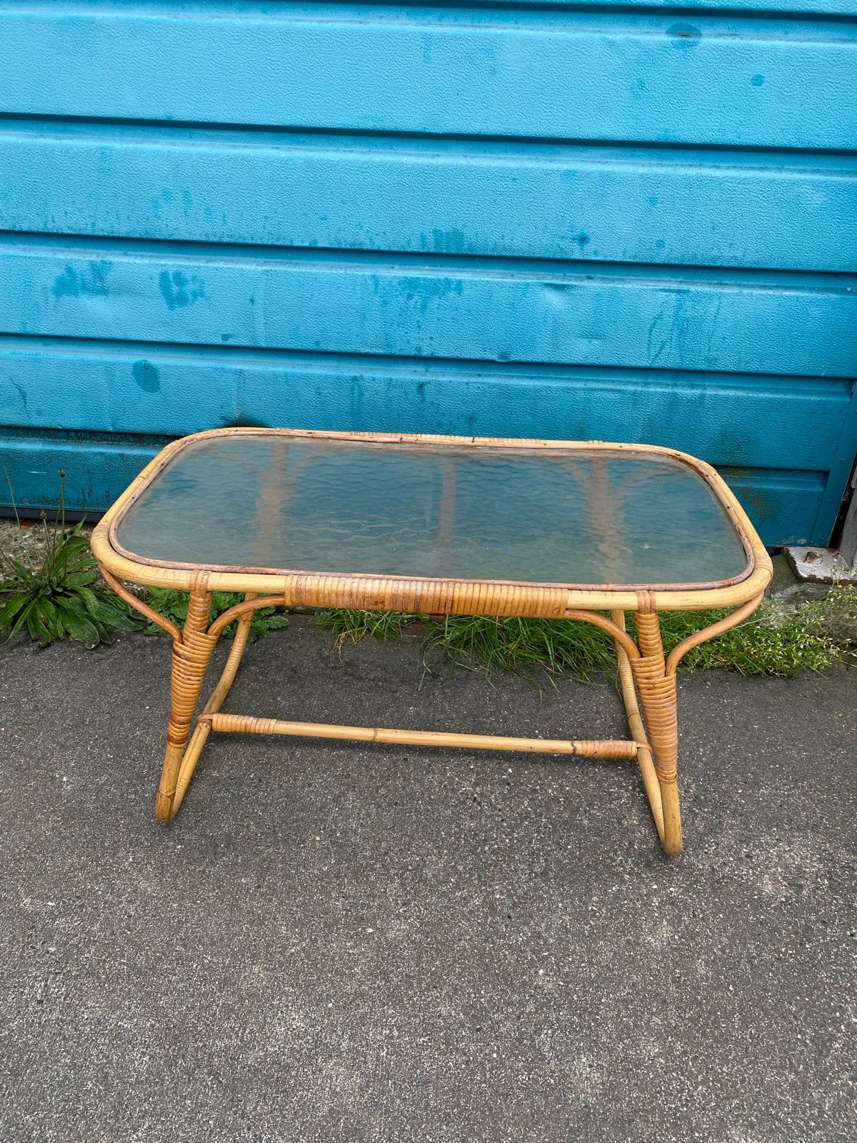 ROHE Noordwolde vintage '60 rotan bamboe salontafel, Ophalen, Overige materialen, Gebruikt, 50 tot 100 cm