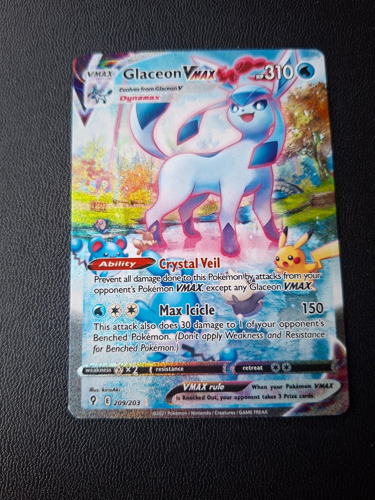 Glaceon VMAX 209/203, Ophalen of Verzenden, Zo goed als nieuw, Losse kaart