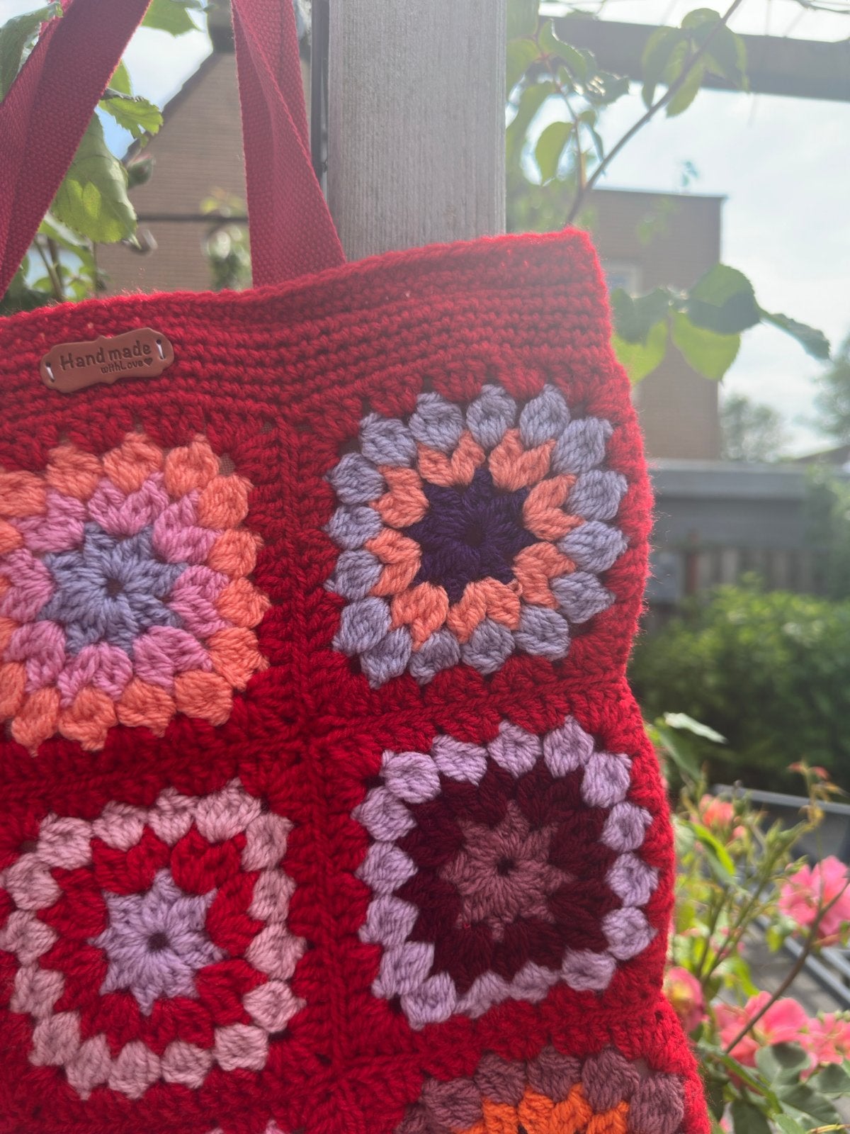Handgemaakte Gehaakte Granny Square Tas, Ophalen of Verzenden, Nieuw, Overige kleuren, Handtas
