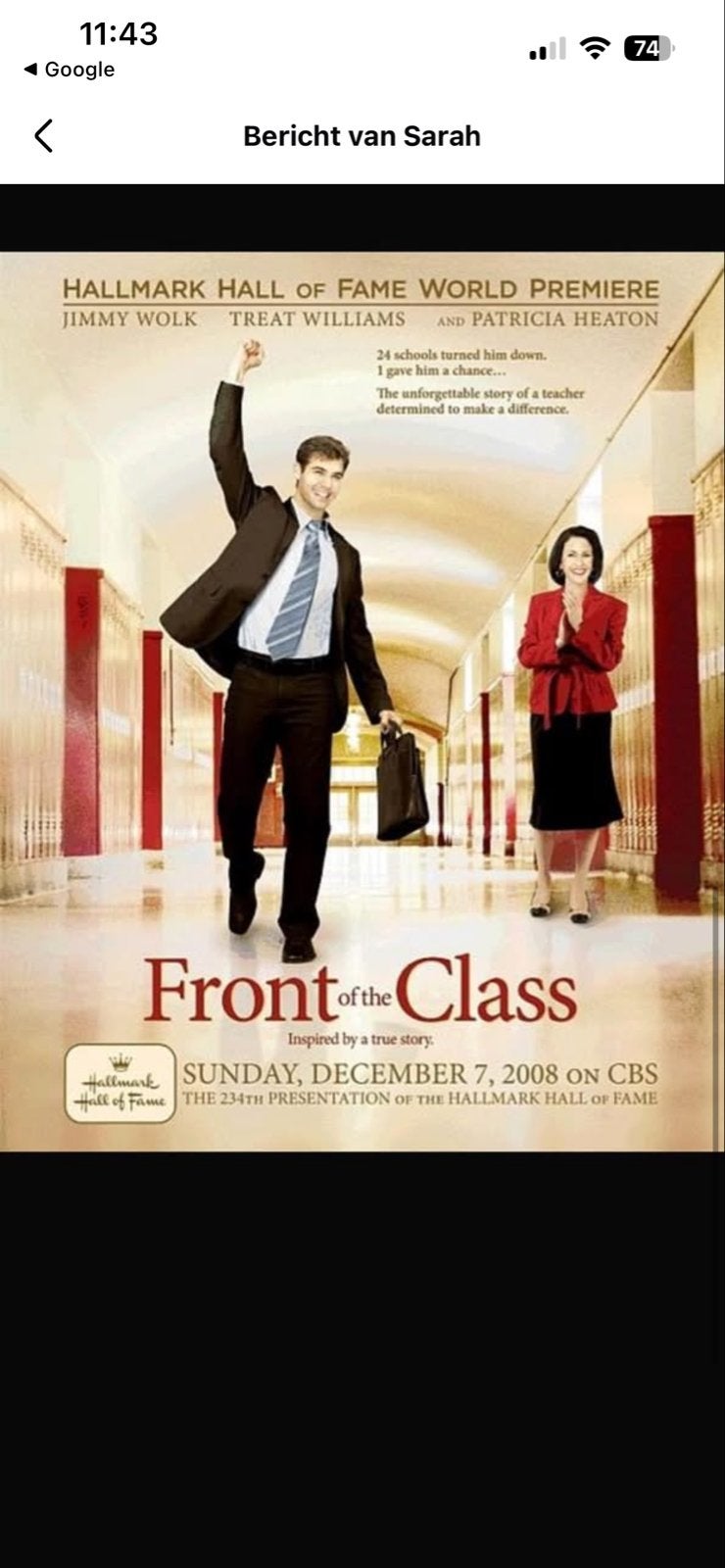 Front of the Class DVD (Hallmark Hall of Fame), Alle leeftijden, Ophalen of Verzenden, Gebruikt