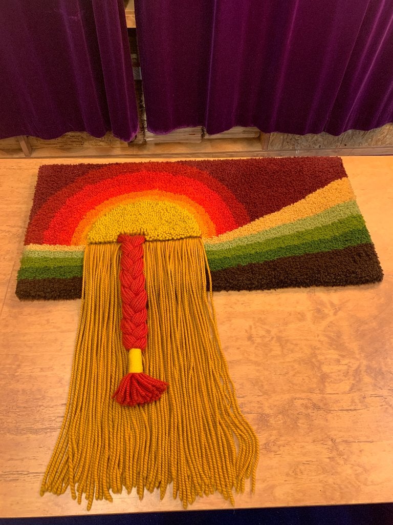 Wandkleed zonsondergang, Ophalen, 55 cm, Boho, Meerkleurig