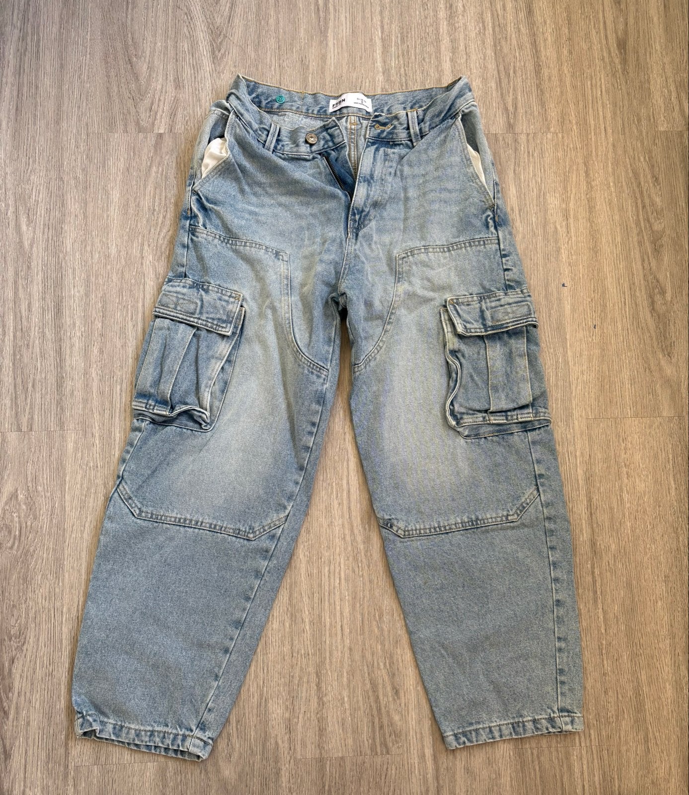 Fishbone (New Yorker) Baggy Cargo Jeans - Lichtblauw, Ophalen of Verzenden, Nieuw, Blauw, W36 - W38 (confectie 52/54)