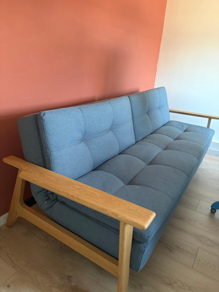 Innovation Living Dublexo Frej Natural slaapbank eiken, Ophalen, Zo goed als nieuw, Tweepersoons