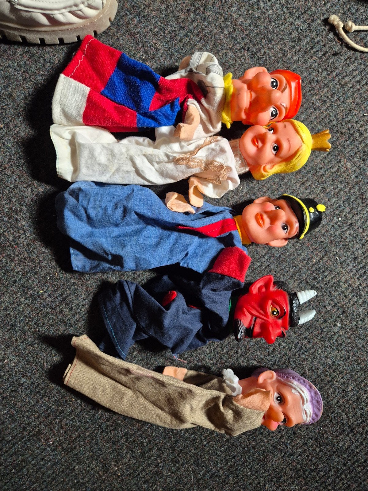 Set van 5 vintage handpoppen - jan klaassen, Ophalen of Verzenden, Gebruikt, Overige typen
