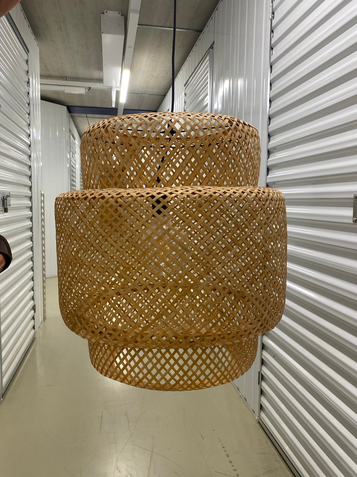 IKEA Plafondlamp Bamboe - Sfeervolle Lichtprojectie, Huis en Inrichting, Ophalen of Verzenden, Gebruikt, Natuurlijk materiaal