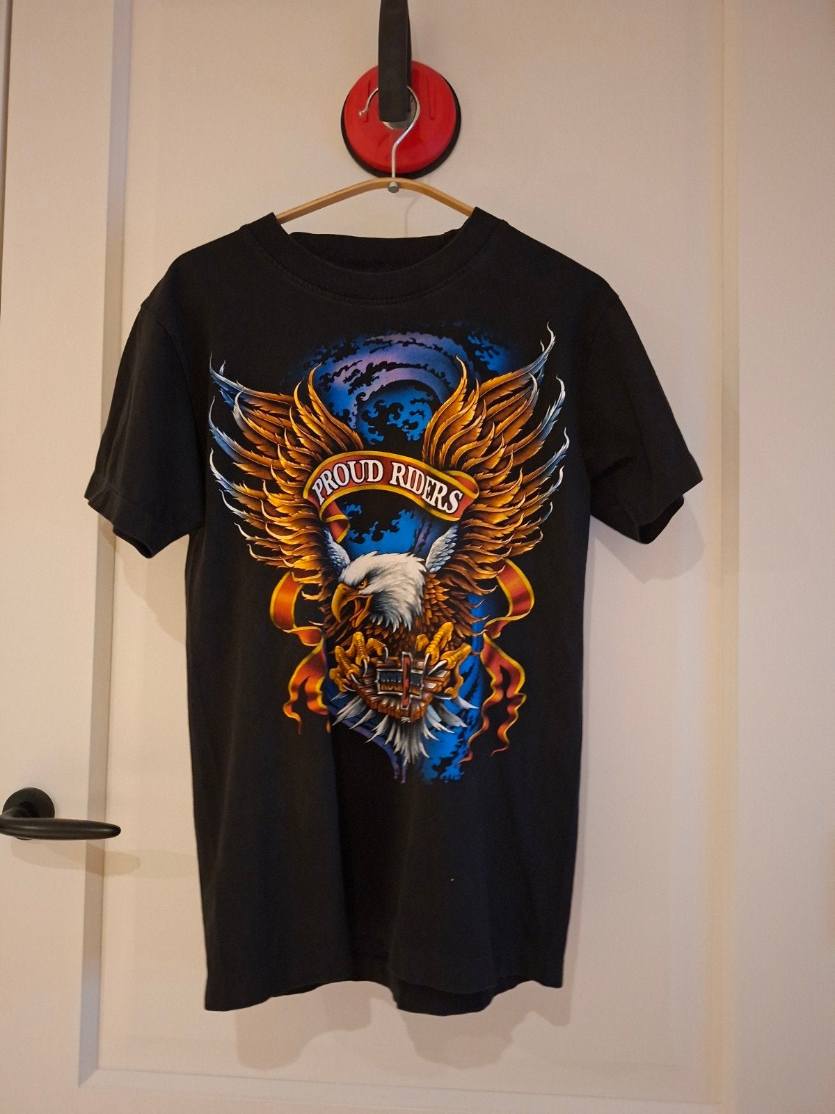 Vintage Rock Eagle T-shirt met adelaarprint - Single Stitch, Zwart, Rock Eagle, Gedragen, Verzenden