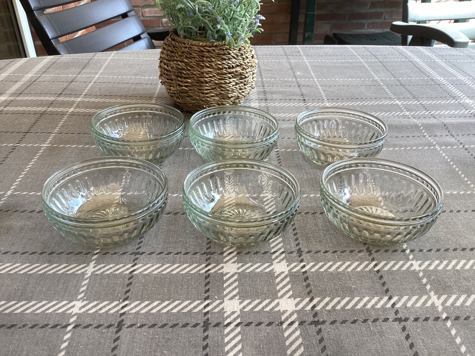 6 glazen dessert pudding schaaltjes, Ophalen of Verzenden, Zo goed als nieuw