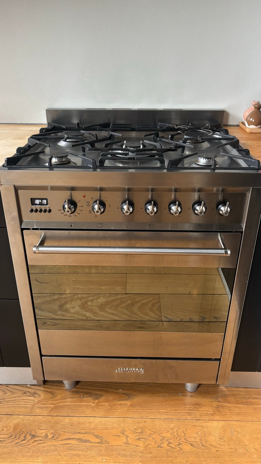Smeg Fornuis met Oven en Afzuigkap - RVS, Witgoed en Apparatuur, Fornuizen, Ophalen, Gebruikt, 60 cm of meer, Grill