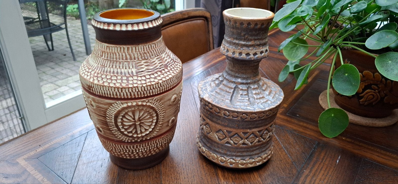 2 Vintage W-Germany vazen - Fat Lava stijl, Ophalen of Verzenden